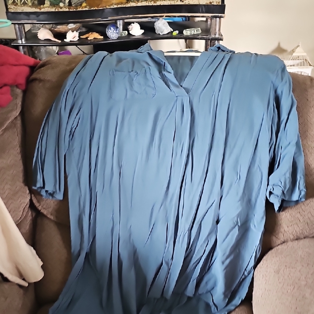 Elegant Women's Blue Button Down Shirt